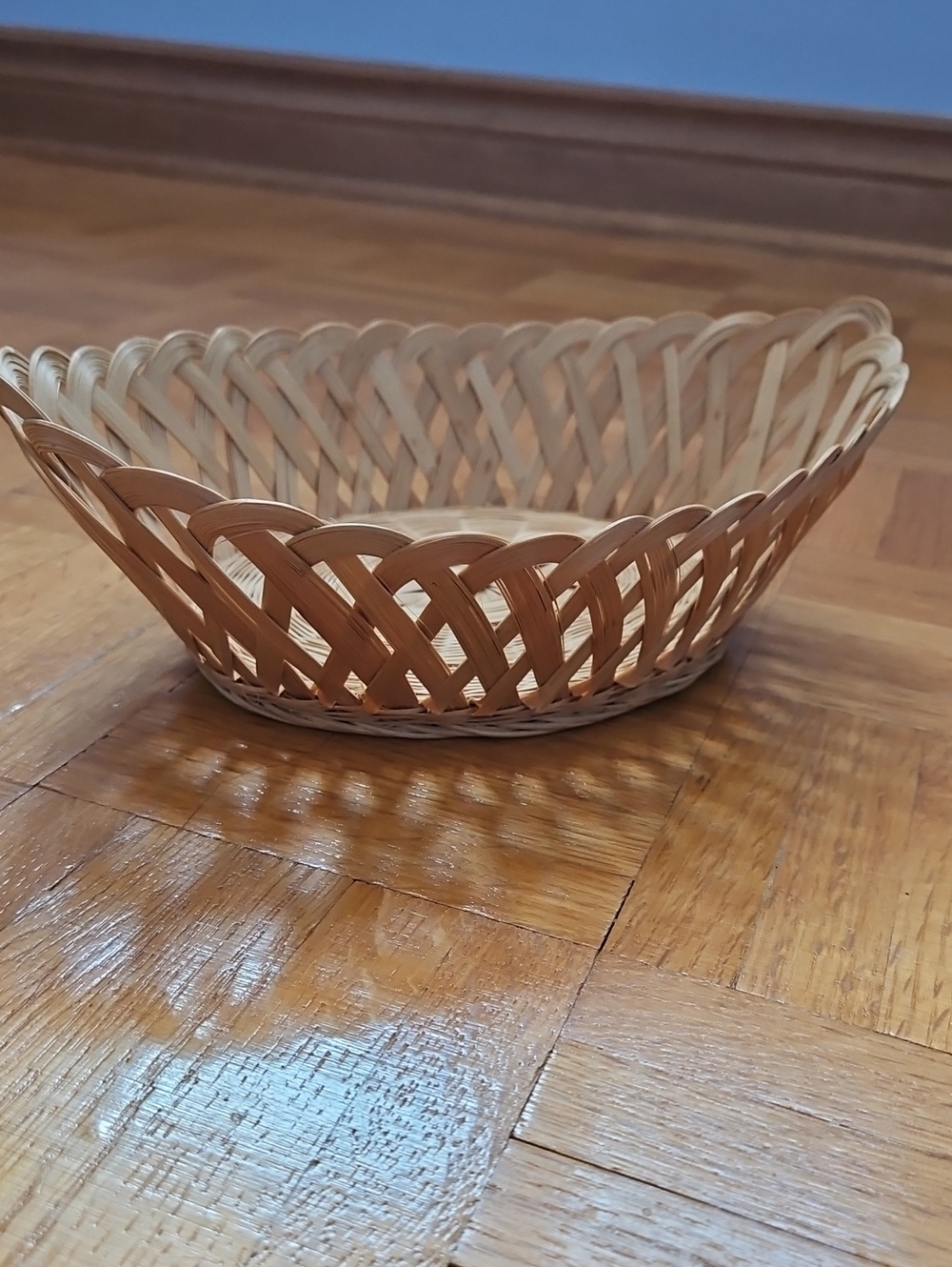 Woven Round Serving Basket - Cream